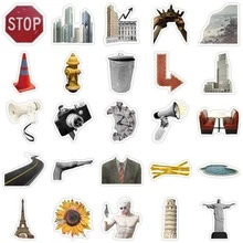 50张都市涂鸦贴纸 - 防水乙烯基材质，适用于笔记本电脑、滑板、吉他、行李箱等 - DIY装饰礼品，彰显都市美学 - 彩色 - 查看 9