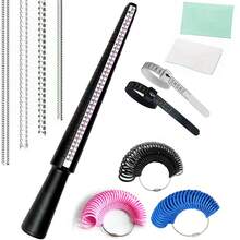 2pcs/4pcs/9pcs Professional Jewelry Ring Sizer Tool Set - Plastic Ring Mandrel + Universal Ring Gauge, Size 1-17, Ring Adjuster, Cleaning Cloth, Handmade Jewelry Measuring Kit