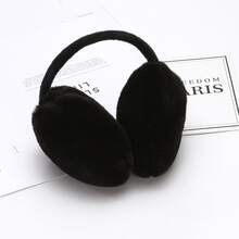 1pc Foldable Plush Ear Muffs, Winter Ear Warmers Ear Covers Ear Protection - Black - View 1