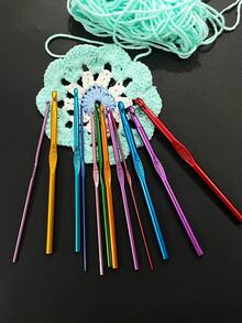 12 piezas Juego de Ganchos de Crochet de Aluminio, con Bolsa de Almacenamiento para Transporte y Organización Fácil, 2.0-8.0mm, Adecuado para Varios Proyectos de Crochet - Un Excelente Regalo para Artesanos - Multicolor - Ver 6