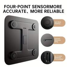 高精度数字浴室秤，带液晶显示屏、超宽秤盘、无需电池（需使用AAA电池）、称重精准、温度和单位转换（公斤/磅/英石）、健康监测、健身追踪、小巧设计 - 彩色 - 查看 9