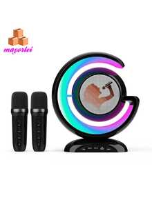 Altavoz inalámbrico con Bluetooth para Karaoke, minicaja con micrófono Dual de música, función de cambio de sonido, disco TF/u, superventas, YS110 - Blanco - Ver 8