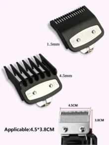 2件套理发器限位梳，1.5毫米+4.5毫米，沙龙理发器尺寸套装，适用于男士渐变发型，刀片尺寸：宽4.5厘米/1.77英寸*长3.8厘米/1.5英寸，带渐变油头限位梳 - 彩色 - 查看 3