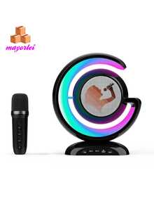 Altavoz inalámbrico con Bluetooth para Karaoke, minicaja con micrófono Dual de música, función de cambio de sonido, disco TF/u, superventas, YS110 - Blanco - Ver 7