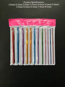 12 piezas Juego de Ganchos de Crochet de Aluminio, con Bolsa de Almacenamiento para Transporte y Organización Fácil, 2.0-8.0mm, Adecuado para Varios Proyectos de Crochet - Un Excelente Regalo para Artesanos - Multicolor - Ver 1