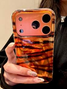 Retro Tiger Pattern Gradient Soft Phone Case Compatible With IPhone 17 Pro Max 17 Pro 17 16 Pro Max 16 Pro 16 15 Pro Max 15 Pro Max 15 Pro 15 Pro Max 14 Pro 13 12 Pro Max 11 Shockproof Protective Back Cover ﻿ - Orange Tiger Stripes - View 4