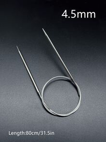 80厘米长环形针，9种尺寸（2.0-6.0毫米）不锈钢环形针，钩针，缝纫工具，适用于毛线工艺和DIY项目 - 銀色 - 查看 16