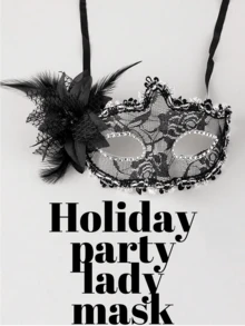 1pc/2pcs/3pcs,Black Lace Half Face Masquerade Mask With Feathers - Women's Halloween Costume Accessories For Parties And Festivals, Perfect For Christmas And Carnival Celebrations, Queen Style Eye Mask For Formal Events And Dress-Up - Multicolor - View 1