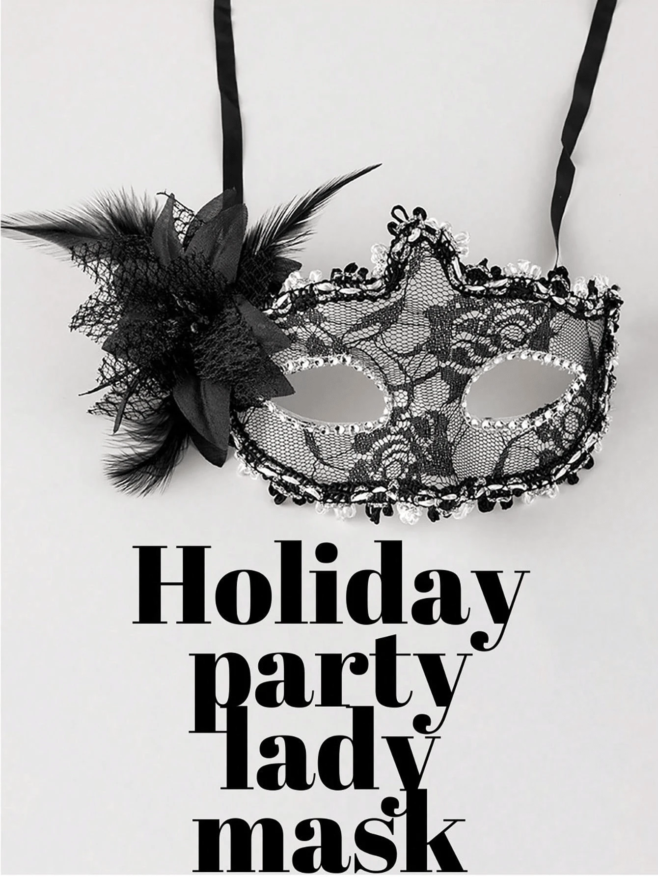 1pc/2pcs/3pcs,Black Lace Half Face Masquerade Mask With Feathers - Women's Halloween Costume Accessories For Parties And Festivals, Perfect For Christmas And Carnival Celebrations, Queen Style Eye Mask For Formal Events And Dress-Up - Multicolor - View 1
