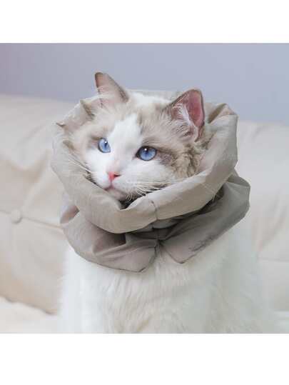 1件伊丽莎白圈，可调节恢复项圈，防舔保护套，适用于绝育后的猫咪，轻便防水柔软，也适用于猫狗，防止舔舐伤口。