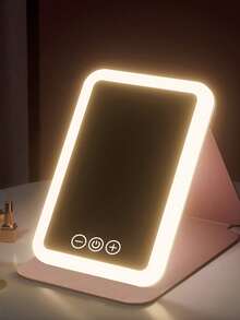 LED Makeup Mirror, 3 Lighting Modes (White/Natural/Warm Light), 800mAh, USB Rechargeable Adjustable Brightness Vanity Mirror, Portable Foldable Design, Suitable For Home, Travel And Dorm, Perfect Gift For Women On Valentine's Day, Birthday, Mother's Day - Multicolor - View 1