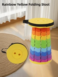 1pc Lightweight Durable Telescopic Stool, Portable & Foldable Design, Suitable For Travel, Fishing, Hiking, Comfortable High Index Plastic Material, Outdoor Portable Folding Stool, Plastic Folding Chair For Travel, Fishing Stool, Adjustable Telescopic Stool (Folding Part Color Random, No Fixed Order) - Multicolor - View 5