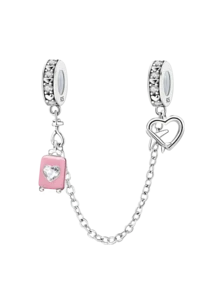 1pc 925 Sterling Silver Elegant Heart Shaped Safety Chain Pendant, Suitable For Women's Bracelets, Bangles, DIY Jewelry Making, Date Gift, Exquisite Women Jewelry