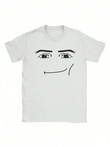 Anime Robot Robloxs Face T-Shirts Women Fun Tees Crew Neck Short Sleeve T Shirts Women Clothing Harajuku T Shirts-Chic Republic  Basic Crew Neck T-Shirts,Moisture-Wicking T-Shirts,Ribbed Neckline Tee | Christmas Outfit Women,Vestidos Elegantes De Mujer,,New Years Outfit Women| - trắng - Xem 12