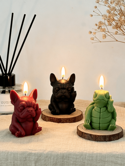 Unique Animal Shaped Scented Candles, Rude Gesture Scented Candles, Creative & Fun Scented Candles, Dog, Calf, Frog Shaped Scented Candles, Handmade, Best Gifts For Friends, Family And Partners, Suitable For Home Decor, Valentine's Day Gifts, Hotel Decor, Christmas Gifts, Room Decoration