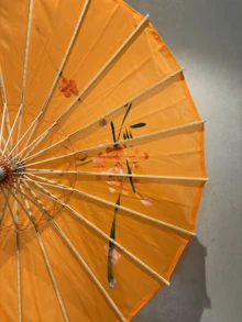 Paquete de 2 sombrillas de bambú para decoración de bodas, ideales para decoraciones y accesorios de festivales y bodas. Sombrillas de novia tradicionales hechas a mano, elegantes accesorios para fotos y fiestas. - Naranja - Ver 11