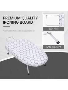 Lislark Foldable Table Top Ironing Board With Iron Rest, Small Travel Ironing Board With Non-Slip Feet For Home & Dormitory, Travel Use, Light Weight, Space-Saving, 80 X 30cm - White Ironing Board - View 8