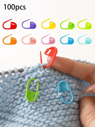 Random Color Mini Woven Crochet Stitch Markers, Plastic Locking Stitch Markers For Knitting, Crochet, Sewing DIY Crafts