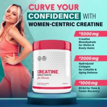 Creatine For Women – 5000mg Micronized Creatine Monohydrate With 2000mg Collagen + 1g BCAA 2:1:1 | Muscle Recovery, Strength & Glute Support | No Fillers, Natural Lemonade Flavor, Made In USA - 1 chai - Xem 6