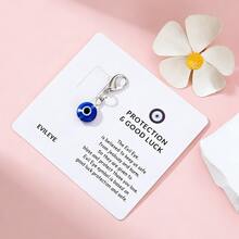 EBUDAE 1个合金邪眼吊坠，附带卡片，造型奇特，寓意吉祥，可作钥匙扣，适合挂在背包、手提包、钱袋或钥匙上。醒目的颜色和独特的设计增添了一丝神秘魅力，是送给朋友的理想礼物。 - 銀色 - 查看 5