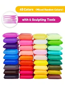 Air Dry Modeling Clay Kit - 12 Colors With 3 Sculpting Tools - Magic Foam Clay For Kids & Adults - DIY Molding Gift For Boys & Girls