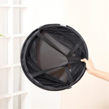 1个可折叠洗衣篮 - 便携式透气网布，加固提手，耐用材质，适用于洗衣房、浴室、大学宿舍、旅行 - 防臭防潮储物篮（黑白两色），可折叠洗衣篮，宿舍必备，简约设计，防水材质，可放置于床下 - 彩色 - 查看 2
