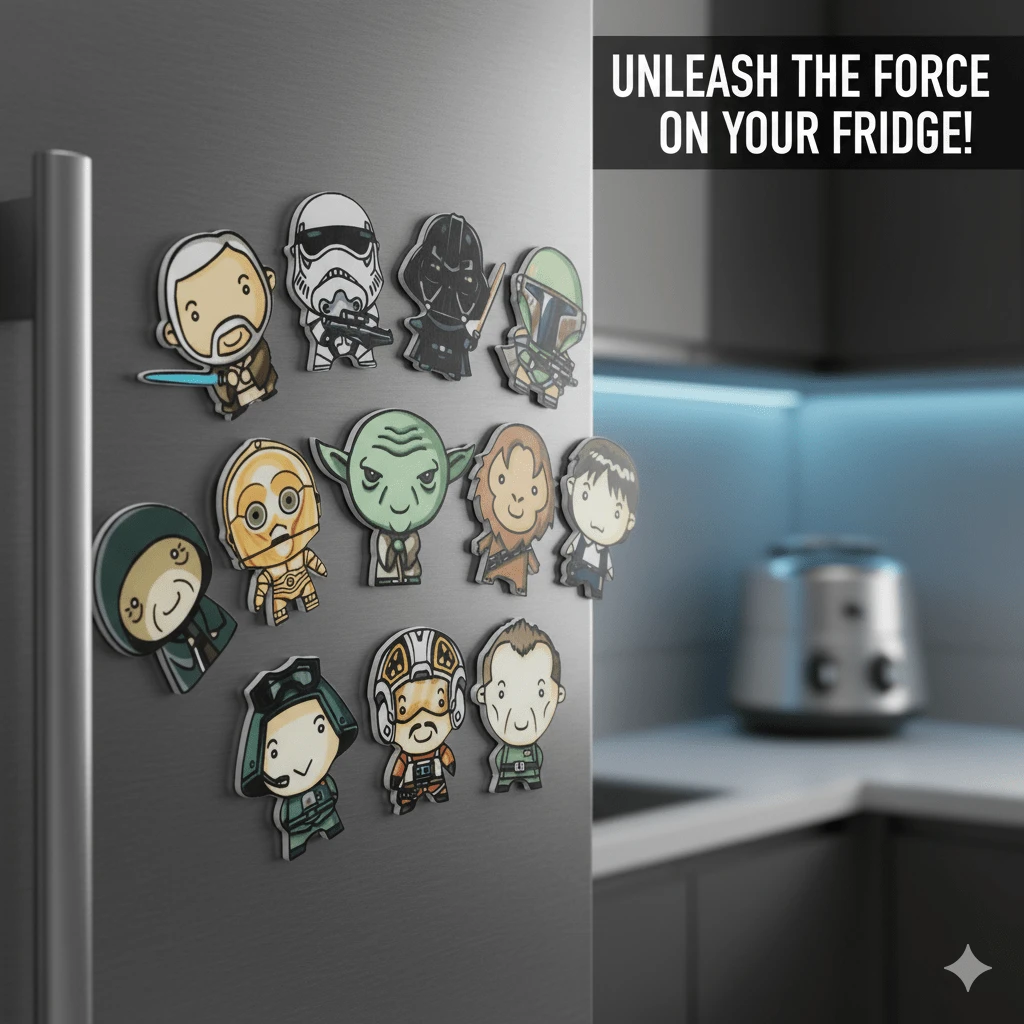 Star Wars Fridge Magnets, Black Knight, White Knight Star Wars Series Characters Acrylic Home Decor, Suitable For Kitchen Decoration, Valentine's Day Gift, New Year Gift - Multicolor - View 1
