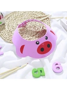 1个儿童卡通浴帽，柔软EVA材质，可调节防水洗发帽，便携式卡通图案沐浴帽，必备婴儿沐浴配件