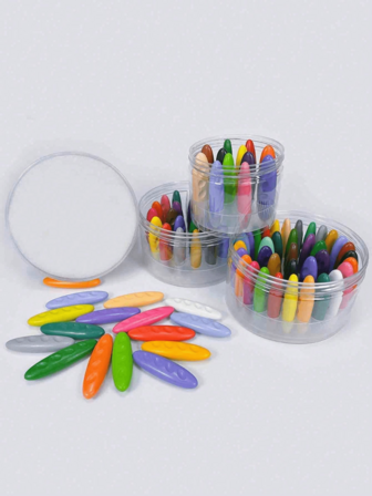 1pc Peanut Crayon Does Not Dirty Hands Wash Plastic Modeling Crayon Does Not Touch 12/24/36 Color Kindergarten Painting, Crayons, Peanuts, Crayons, Back To School