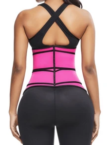 1pc High Waist Full Coverage Fitness Belt, Fashionable & Energetic, Made Of Breathable Elastic Neoprene Rubber, Skin-Friendly, Sweat-Proof, With 3-Row Wide Hook And Loop & Hidden Zipper Dual Closure Design For Adjustable Fit - Multicolor - View 9