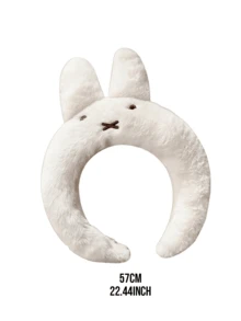 Soft Fluffy White Plush Rabbit Ear Headband - Short Minimalist Style, Cute Rabbit Ears, Ideal For Teens' Daily Hairstyles, Selfies/Home Outfits, Great Gift For Friends/Loved Ones, Unique Holiday/Everyday Present