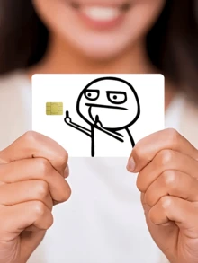 1pc Line Art Figure Credit Card Decorative Sticker, Funny Gag, Creative Personalized Ultra-Thin PVC Anti-Fingerprint Credit Card Protective Film, Anti-Scratch, Unisex, Suitable For Small Chip Cards, Bank Cards, Credit Cards, Transportation Cards, Student ID Cards And Other DIY Decoration