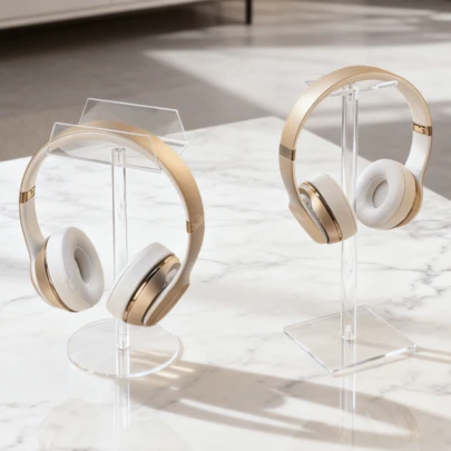 亚克力耳机展示架，耳机挂架，适用于游戏/办公空间，安装简便，兼容大多数耳机