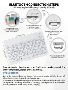 Detachable Wireless Bluetooth Keyboard (150mAh) With Pen Slot Keyboard Case For Samsung Galaxy Tab And IPad, Redm IPad SE - Lavender Gray - View 7