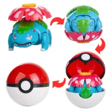 1pc Genuine Pokemon Toys Venusaur With Poké Ball Transformable Dolls Toys Pocket Monster Pet Elf Anime Figure Character Model Toy Collection Gifts Original Box