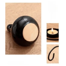 1 Set Ceramic Cauldron Incense Burner With Stand, Witch's Potion Design, No Fragrance, Can Be Used With Candles Or Tea Lights, Home Decor - Iron Frame Hook Ceramic Aromatherapy Stove - View 5