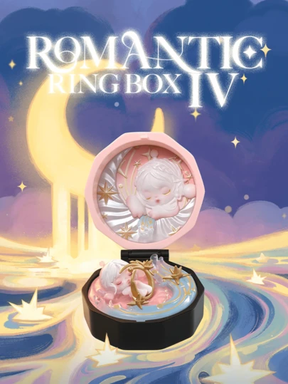  ROMANTIC RING BOX IV Blind Box Figurines - 12 Regular + 1 Hidden, Featuring Romantic Dreamy Designs with Ring Box Elements Starry Nightscapes & Whimsical Charms, Including IPs like LABUBU, Tycoco, SKULLPANDA, Zsiga, PINO JELL, Dike LABUBU, Tycoco, SKULLPANDA, Zsiga, PINO JELL, PU. Quirky & Adorable Expressions, Perfect for POP MART Fans, Blind Box Collectors, Romantic Theme Lovers, Delicate Gift for Lover, Exceptional Valentine Gift