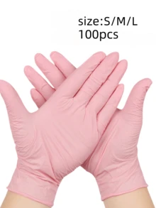 100pcs Disposable Gloves, Kitchen Gloves, Nitrile Gloves And Latex Gloves, 6 Colors Available: Blue, Pink, Black, White, Purple And Deep Pink. Suitable For Kitchen, Tattooing, Hair Coloring, Pet Care, Salons And Household Cleaning. Powder-Free, Ambidextrous, Perfect Fit, Disposable And Extremely Durable. (No Packaging Box) - Baby Pink - View 23