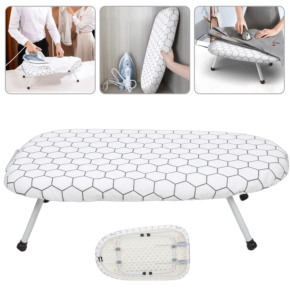 Lislark Foldable Table Top Ironing Board With Iron Rest, Small Travel Ironing Board With Non-Slip Feet For Home & Dormitory, Travel Use, Light Weight, Space-Saving, 80 X 30cm - White Ironing Board - View 1