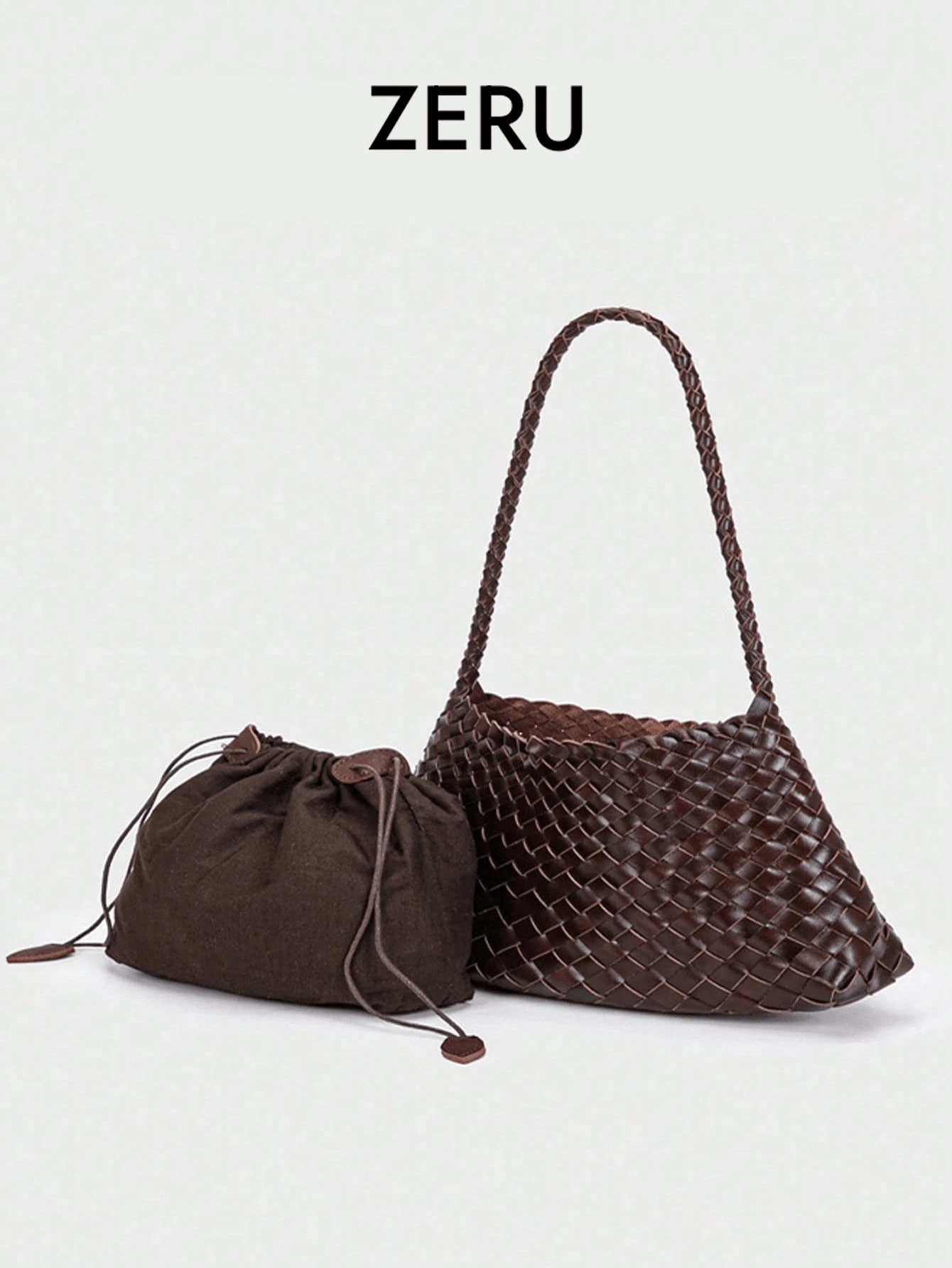 手工编织腋下/单肩包，2025新款百搭休闲复古菜篮手提包&单肩包