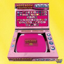Laptop Infantil Notebook Educativo Computador Português e Inglês Raciocínio Lógico Palavras Números - Rosa - Visão 7