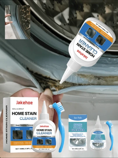 jakehoe Household Stain Removal Gel / Washing Machine Mold Removal Gel / Household Kitchen Metal Surface Cleaning Gel, Mold Remover For Drum Washing Machines, Refrigerators, Rubber Seals. Best Gift For Family And Friends, Random Old And New Models Shipped.