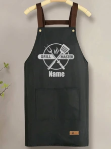1pc Customized Apron Adjustable Customizable Name Apron Kitchenware Printing And Grill Master For Men And Women With Large Pockets Personalized Apron Adjustable Neck & Waist Straps Custom Design Cooking & Bbq Aprons Gift - Multicolor - View 13