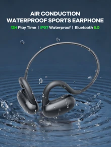 REMAX IPX7 Waterproof Bluetooth 6.0 Sports Earphones, 12Hrs Playtime, Soft Silicone Ear Hooks, Stereo With Mic, Black/White - Multicolor - View 13
