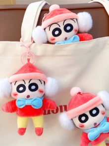 Crayon Shinchan Cloth Doll Buckle Warm Winter Shinchan Style, Accented With Pink Hat White Pom Pom Earmuffs, Sky Blue Bow, Pink Loop, Metal Key Ring, Crafted For Comfortable Touch, Vivid And Cute Patterns, Perfect For Keys, Bags, Desk Decor Tochanorize Your Techaner, Funizes, Accesss, Accesss, Accesss, Accessorize Your Items, Withunize, Accesss, Accessorizes, Accessorsize, Accessseal Gift For Friends/Lover - 布藝暖冬小新 - 查看 8