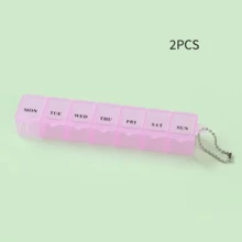 1pc Portable 7-grid Transparent Medicine Box