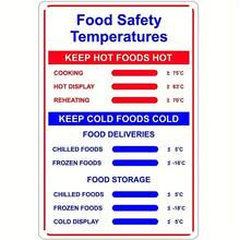 Food Safety Temperatures Sign. 150mm X 200mm Self Adhesive Vinyl Kitchen Signs Health And Safety Poster. Food Safety Temperature Sign, Catering Sign. - Multicolor - View 7