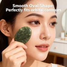 2pcs Cold & Hot Stone Eye Massage Pads, 3*4cm Pink & Green, Facial Skin Care - Multicolor - View 7