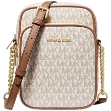 Michael Kors Jet Set Travel Medium Logo Crossbody Bag  Zip Fastening Square Bags For Women BROWN/VANILLA 35F1GTVC2B,Suitable For Everyday Wear, School, Work, Travel, And Shopping,A Perfect Gift For Christmas,New Year,Valentines' Day,Mother's Day - 香草白 - 查看 6