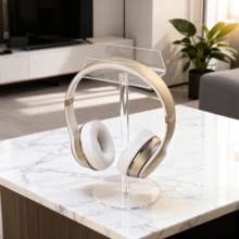 亚克力耳机展示架，耳机挂架，适用于游戏/办公空间，安装简便，兼容大多数耳机 - 無色 - 查看 7